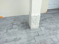 Création d'une terrasse en béton imprimé moule parquet dans une maison particulière  ( (7)