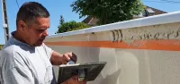 Décoration sur un mur en crépis sculpté chez un particulier près de Troyes (1)
