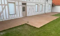 Création d'une terrasse en béton imprimé chez un particulier près de Troyes (2)